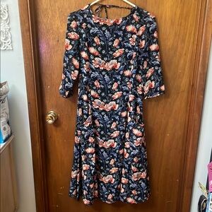 Zara basic floral midi dress